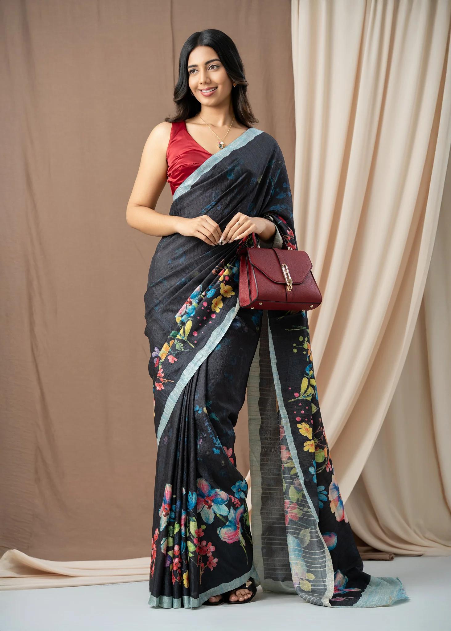 premium-mulmul-cotton-black-brush-print-saree